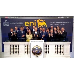 Eni’s top management at the New York Stock Exchange Opening Bell Ceremony