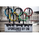 Greenpeace Italy unveils Olympic rings leaking oil in Milan to call out fossil fuel sponsorship of Winter Games