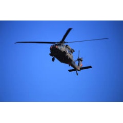A UH-60M Army Helicopter conducting U.S. Army Phase I flight tests of Northrop Grumman�s ITDS, featuring the ATHENA sensor. (Photo Credit: U.S. Army)