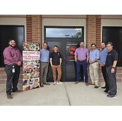 Northwest Arkansas Food Studio of Symrise
In front of the Northwest Arkansas Food Studio of Symrise NA: Will Bryles - Key Account Manager, Craig Biggers - VP of Food BU, Vince Fazi - Sr. Product Development Chef (see complete caption below)