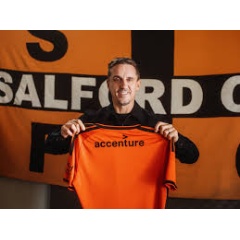 Salford City FC co-owner, Gary Neville, with the new shirt