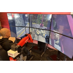 “This is a more intuitive way to command the machine,” says Hermano Krebs. Krebs sees the interface as a faster way to train excavator operators, (see complete caption below)