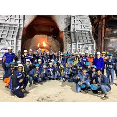 Part of the project team from Primetals Technologies and JVML in front of one of the LD converters.