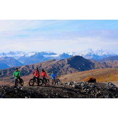 Heli-biking in Alaska at Tordrillo Mountain Lodge.