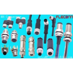 IP67 waterproof circular M8 connector, pcb panel mount connector & M8 cable with 3 pin 4 pin 5 6 8 pole male plug female receptacle in the company of FLECONN.