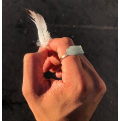 “Pure Aquamarine” Bronze Ring