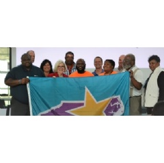 Team GreenWood members pose with NC Commissioner of Labor, Cherie Berry