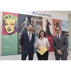 Elisa Durán, the Deputy General Director of “la Caixa” Banking Foundation; Ignasi Miró, the Director of the Culture Department, and Valentí Farràs, the Director of CaixaForum Barcelona.