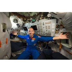 Expedition 53 Commander Randy Bresnik of NASA demonstrates the width inside a Soyuz simulator, Thursday, July 6, 2017 at the Gagarin Cosmonaut Training Center (GCTC) in Star City, Russia.
Credits: NASA/ Bill Ingalls