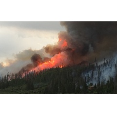 Smoke billows from the Beaver Creek Fire west of Walden, Colorado, in 2016.

Credit: Colorado State Forest Service