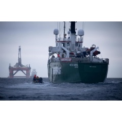 Greenpeace Ship the Arctic Sunrise follows BP oil rig en-route to North sea drilling site
Credit:
� Greenpeace / Jiri Rezac
