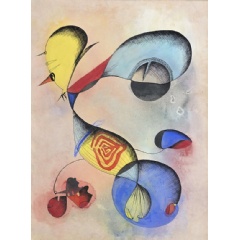 Work by Ithell Colquhoun (1906-1988), watercolour and gouache on paper, from the uncatalogued archive recently transferred to Tate from the National Trust 2019. (c) Tate