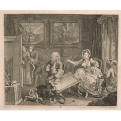 William Hogarth, A Harlot’s Progress, plate 2, 1732.
Part of the RA Collection300 mm x 375 mm. © Photo: Prudence Cuming Associates Limited.