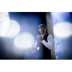 Kelly Davis, Manager of the Machine Learning Group, at META-FORUM 2019. Photo: DFKI (European Language Grid)