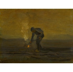 Vincent van Gogh (1853-1890), Peasant Burning Weeds, 1883, oil on panel, 30.5 × 39.7 cm, Van Gogh Museum, Amsterdam / Drents Museum, Assen