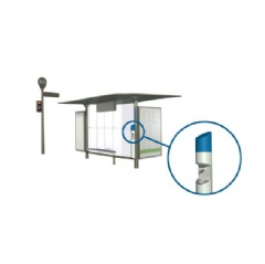 Hand sanitiser dispenser for bus shelters