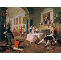 William Hogarth, Marriage A-la-Mode: 2, The Tête à Tête, c 1743. The National Gallery, London
