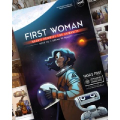 Issue 1, Dream to Reality, imagines Callies trailblazing path as the first woman on the Moon. Callie and her robot sidekick, RT, overcome setbacks, disappointment, and tragedy along the way.
Credits: NASA