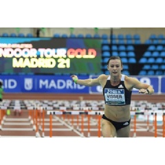 Nadine Visser wins the 60m hurdles at the 2021 World Indoor Tour Gold meeting in Madrid ( Getty Images)