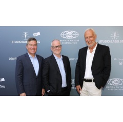 Charles Rivkin (MPA), Thierry Frémaux (Cannes Film Festival) and Charlie Woebcken (Studio Babelsberg)