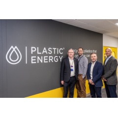 Left to right: Steve Christie, Professor of Chemical Technologies at Loughborough University, Andrew Lake, Plastic Energy Principal Scientist, David McNamara, Plastic Energy Chief Technology Officer, Carlos Monreal, Plastic Energy CEO