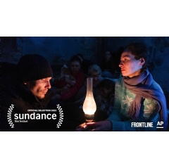 People take shelter in the basement of a youth theater in Mariupol, Ukraine, March 6, 2022. Still from AP and Frontline PBS feature film �20 Days in Mariupol.� (AP Photo/Mstyslav Chernov)