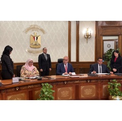 Signature of the WUF12 agreement at the Egyptian cabinet in the presence of Prime Minister of Egypt Dr. Mostafa Madbouly