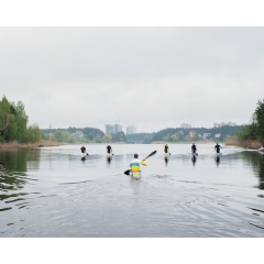 The Ukrainian canoe team training for the Olympic Games in Paris 2024. Kyiv, Ukraine. 2024 � Rafał Milach / Magnum Photos
