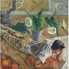 Miki Hayakawa, One Afternoon, ca. 1935, oil on canvas, 40 x 40 in., New Mexico Museum of Art, Santa Fe, Gift of Preston McCrossen in memory of his wife, the artist, 1954, 520.23P