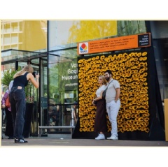 Takii Europe�s �sunflower wall� next to the Van Gogh Museum entrance. Photo: Jelle Draper