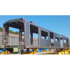 The first car body of the Santiago metro line 7 has been produced at Alstom Taubat� site, in Brazil (Copyright: Alstom)