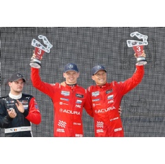 SportsCar Grand Prix
#93: Acura Meyer Shank Racing w/Curb Agajanian, Acura ARX-06, GTP: Renger van der Zande, Nick Yelloly on the podium