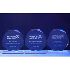 Huawei won three awards in the all-optical network field at Network X.