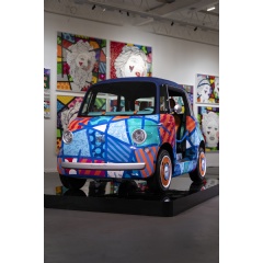 One-of-kind Fiat Topolino, named “Brittolino,” unveiled at an event in The Britto Palace during Art Week Miami.
©Stellantis