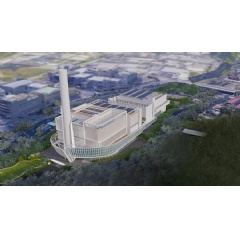 Rendering of the completed Taichung Wenshan Waste to Energy Plant provided by Onyx Ta-Ho Environmental Services Co., Ltd.