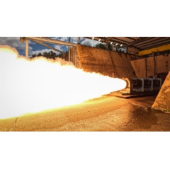 A Zeus motor is hot fire tested at L3Harris� Camden, Arkansas, solid rocket motor production site.