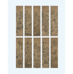 Chilbosan (Seven Jeweled Mountain), 19th century, Joseon dynasty (1392�1910), Korea. Set of 10 paintings previously in folding screen format; ink on cotton. The Metropolitan Museum of Art, Purchase, Friends of Asian Art Gifts, 2020, 2020.118a-j