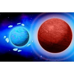 The planetary odd couple of a mini-Neptune and hot Jupiter probably formed out beyond its star�s �frostline,� in the colder region of the protoplanetary disk.
Credits:
Image: Jose-Luis Olivares, MIT