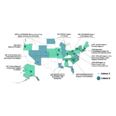 A map showing the locations of the U.S. National Science Foundation Regional Innovation Engines (NSF Engines) cohort 1 and 2.
Credit: U.S. National Science Foundation