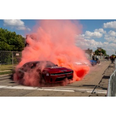 2026 Roadkill Nights
A 550-horsepower SIXPACK-powered Dodge Charger Scat Pack performs a burnout to help kickoff the singing of the national anthem at the Roadkill Nights Powered by Dodge event.
