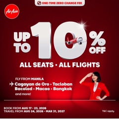 AirAsia Philippines Unlocks Travel Through 2027 with 10% Off All Seats, All Flights from PHP169