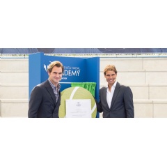 Rafa Nadal and Roger Federer at the inauguration of the Rafa Nadal Academy in 2016