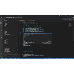 Tabnine�s AI-powered code completion tool working inside a Gitpod environment.