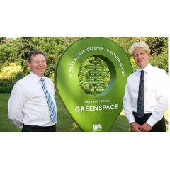 OS’s Philip Wyndham with Universities & Science Minister Jo Johnson