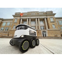 Goodyear and Starship are testing the custom-engineered airless tires in-field at Bowling Green State University.