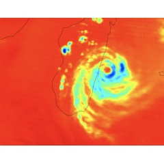 An image of Tropical Cyclone Batsirai over Madagascar captured by the TROPICS Pathfinder satellite in February 2022.
Credits: NASA