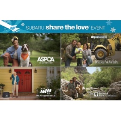 In 2022, the Subaru Share the Love® Event celebrates 15 years of giving back on behalf of customers. For any new Subaru vehicle purchased or leased at one of the more than 630 retailers from Thursday, November 17, 2022, through Tuesday, January 3, 20