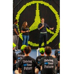 Tennis legend and Mercedes-Benz global brand ambassador Roger Federer joins Mercedes-Benz Canada and Big Brothers Big Sisters of Canada to celebrate their new partnership. (see complete caption below)