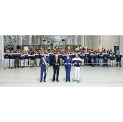 Left to Right: Stefano Lo Russo, Mayor of Turin; Carlos Tavares, Stellantis CEO; Alberto Cirio, President of Piedmont; Leonardo Rossi, Stellantis eDCT Plant Manager