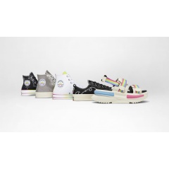 Converse Pride 2024: Footwear lineup. Full image caption below.